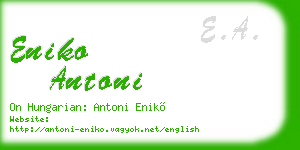 eniko antoni business card